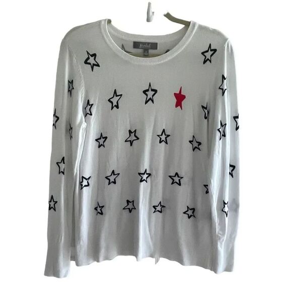Marled Sweaters - Marled Red White Blue Patriotic Star Sweater Women’s Sz Medium Reunited Clothing